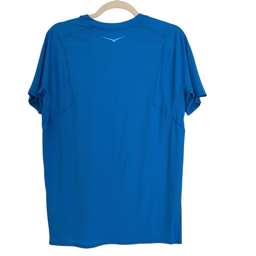 Hoka One One Men’s Glide Short Sleeve Shirt Dive Blue Small NWT Athletic Running - Picture 3 of 7